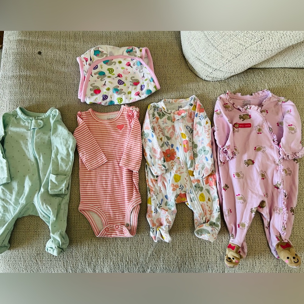 Baby Girl 0-3Mo Onesies Long Sleeve Cotton GREAT